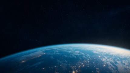 Obraz premium A Breathtaking View Of Earth From Space, Planet's Curvature, Vibrant Blues Of The Oceans, White Swirls Of Clouds, Patches Of Green And Brown Landmasses