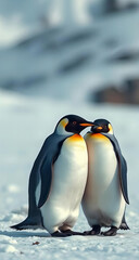 Obraz premium two penguins on the rocks