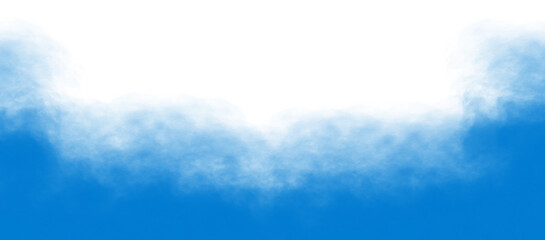 Obraz premium Blue smoke isolated on transparent white background. Floating fog effect in color. Colorful smoke clouds, dirty toxic fog, fume or smoke. Magic steam explosion. PNG smoke