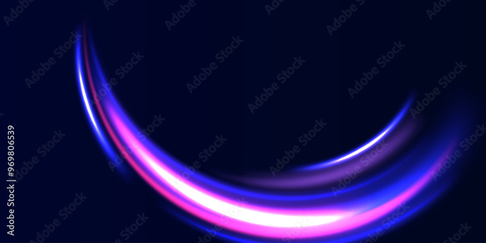 Poster Speed connection vector background. Vector swirl trail effect. Abstract vector fire circles, sparkling swirls and energy light spiral frames. Database fast data transfer acceleration.