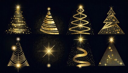 Obraz premium Golden Christmas design element. Generated image