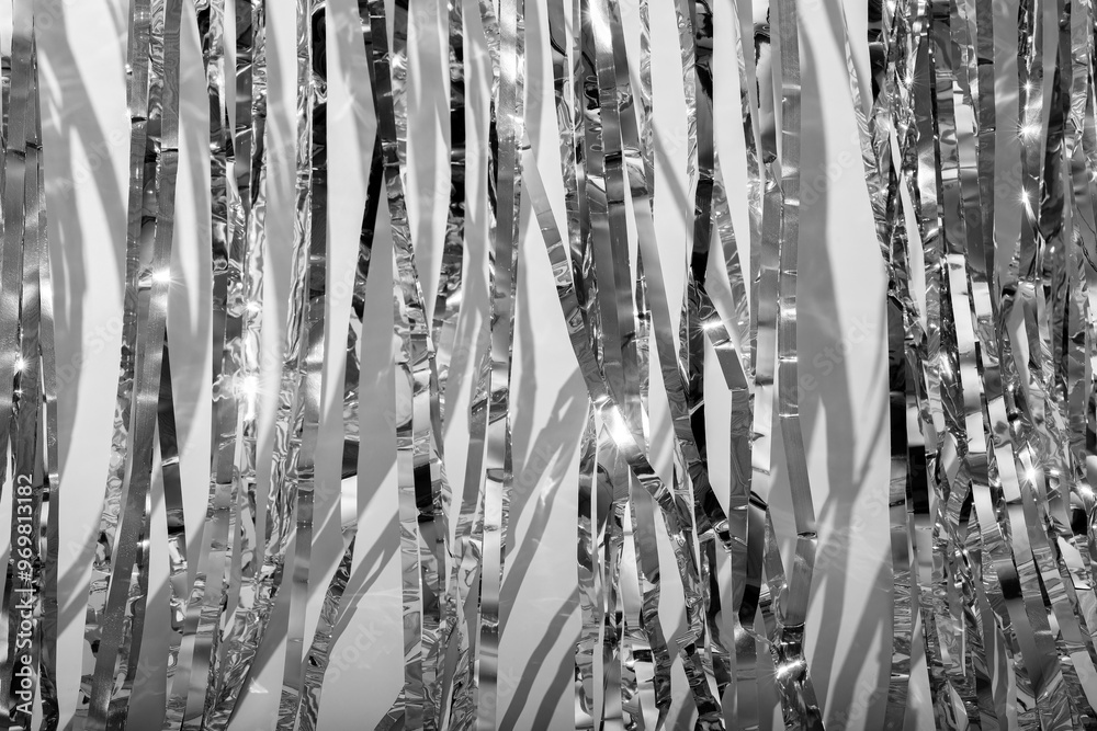 Poster Abstract white and black textured background with a monochrome pattern. Light and dark reflections create a serene and decorative design. Perfect for modern, vintage, or