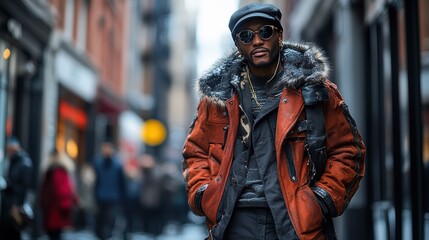 Fototapeta premium Dynamic street style shots of individuals in trendy urban outfits