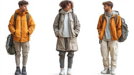 Young adults dressed in stylish and contemporary outfits