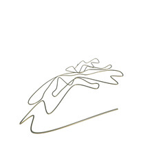 3d golden liquid abstract shape in the form of a wave. chrome 3d rendering illustration isolated on a transparent background .