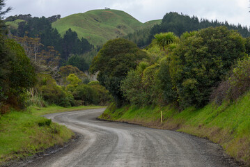 Gravel road. New Zealand countryside