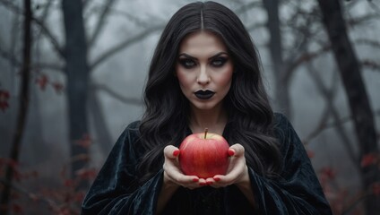 witch with apple