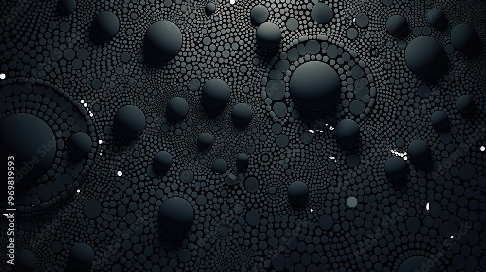 Poster Abstract background with dotted fractal ornament and science styled cellular mesh. Generated AI