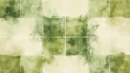 Obraz premium Textured pattern in shades of green on a light background with squares