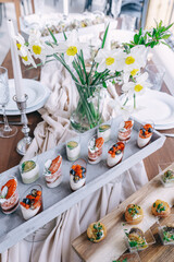 Elegant Layered Berry Desserts on Decorative Catering Table