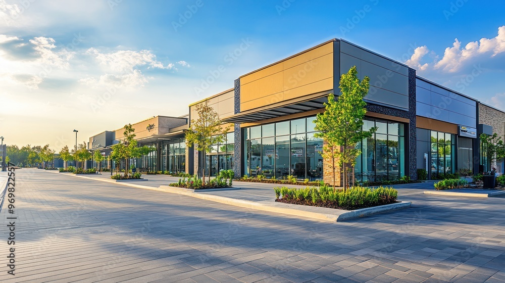 Wall mural Modern Retail Complex in Suburbia