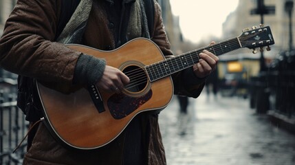 Obraz premium Acoustic Guitar Music on the Street