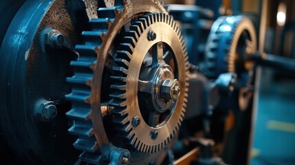 Fototapeta premium Close Up of Industrial Machinery Gears