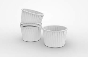 Takeaway fast food packaging Box On White Background, mockup, 3d illustration, 3d rendering
