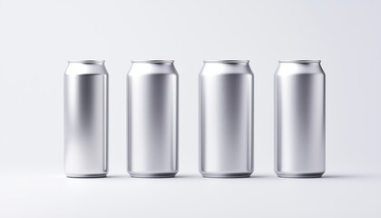 Describe how the clean lines and smooth surface of the silver cans can inspire modern product packaging across other industries, such as cosmetics or technology