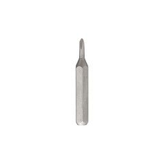 Iron bit for screwdriver and drill on Isolated on a white background close-up