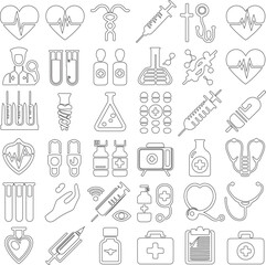 Healthcare Icon Set Vector Illustration for Documents Websites and Mobile Applications.Medicine and health flat icons set. Medical, medicine, health care, doctor, hospital, ambulance icon. Vector