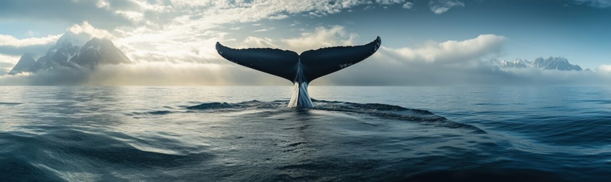 tail of a diving whale