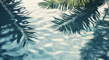 Palm leaf shadows on rippling water