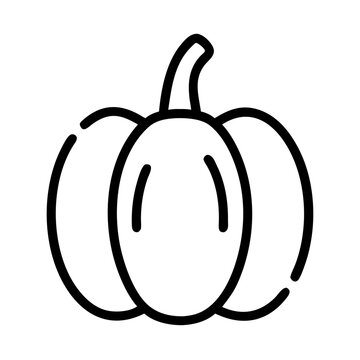 Simple illustration of a pumpkin with a smooth outline for autumn decoration concept