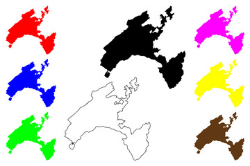 Vaud (Cantons of Switzerland, Swiss cantons, Swiss Confederation) map vector illustration, scribble sketch Canton of Vaud map