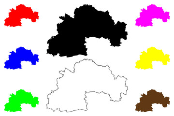 Fototapeta premium Dnipropetrovsk Oblast (Administrative divisions of Ukraine, Oblasts of Ukraine) map vector illustration, scribble sketch Sicheslav Oblast map