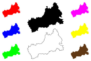 Cherkasy Oblast (Administrative divisions of Ukraine, Oblasts of Ukraine) map vector illustration, scribble sketch Cherkasy map