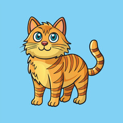 Cat Vector Cartoon Illustration. Animal Design Isolated.