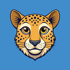Cheetah face Vector Cartoon Illustration. Animal Design Isolated.