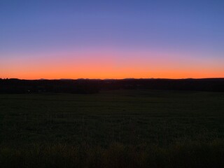 sunset over the field