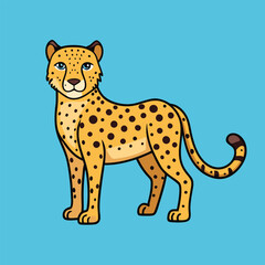 Cheetah Vector Cartoon Illustration. Animal Design Isolated.