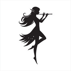 Elf silhouette on white background
