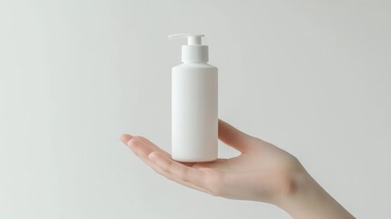 White Pump Bottle in Hand
