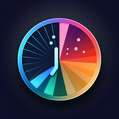 Obraz premium Colorful Business Concept Clock Icon with Modern Design