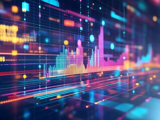 Obraz premium Insightful big data analytics report graphs charts illustrating business category distribution on abstract background