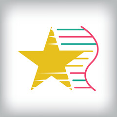 DNA form design with stars. Health, science research and laboratory sector.
