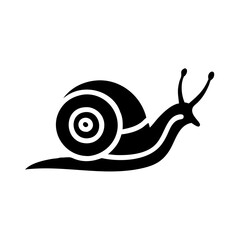 Snail Icon - Silhouette Clipart with Transparent Background 