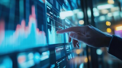 Hand Interacting with Data Visualization