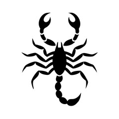 Scorpion Silhouette Icon – Transparent Background Clipart 