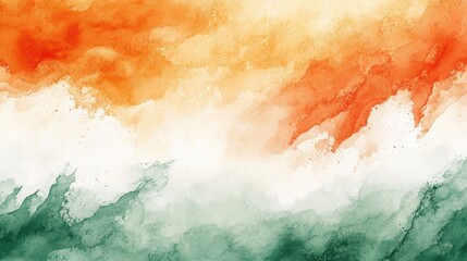 Fototapeta premium indian flag artistic design, watercolor background of indian flags colors saffron, white, and green, ideal for republic day designs and celebrations great for themed projects