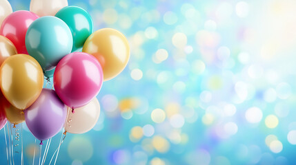 Birthday. Festive balls. Greeting card. Festive background. Party. Holiday. Gentle colors.