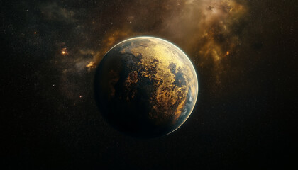 Spectacular outer space background including Earth planet.