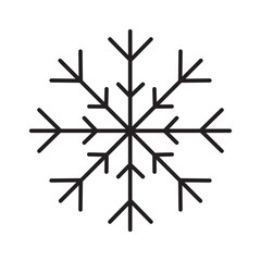 Snowflake icon. Vector sign of snow; cold weather.