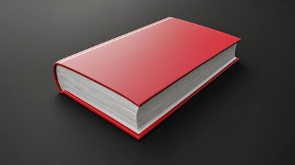 Closed Red Hardcover Book on a Black Surface