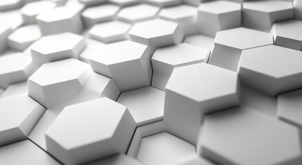 Textured hexagonal patterns in a monochromatic layout on a flat surface