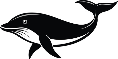 whale silhouette vector illustration.