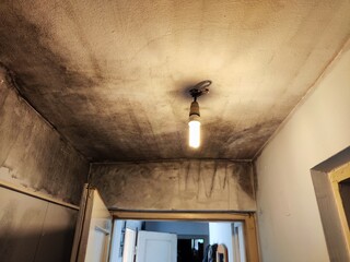 black mold on the inside walls,