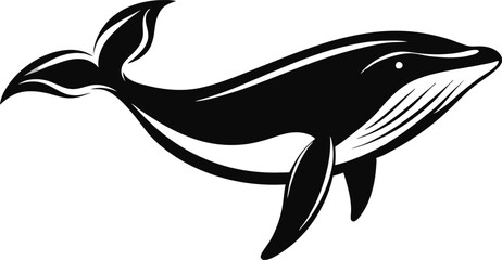 whale silhouette vector illustration.