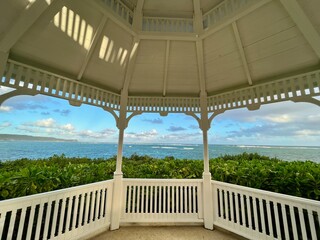 view of the sea from gazebo