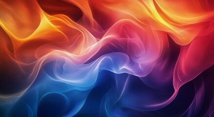 Obraz premium Colorful abstract swirls blend warm and cool tones in a vibrant digital artwork